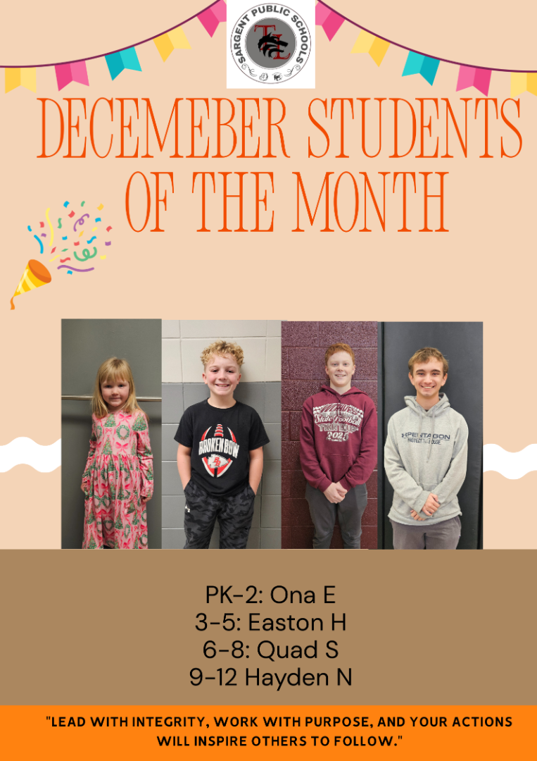 December 25 Students of the Month Poster